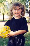 6 years old, in her soccer uniform